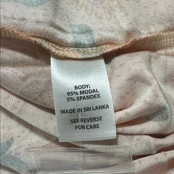 Spartina 449 XXS Botanic Garden Peach Pink Boho Floral Long Sleeve Sleep Shirt - Picture 15 of 16